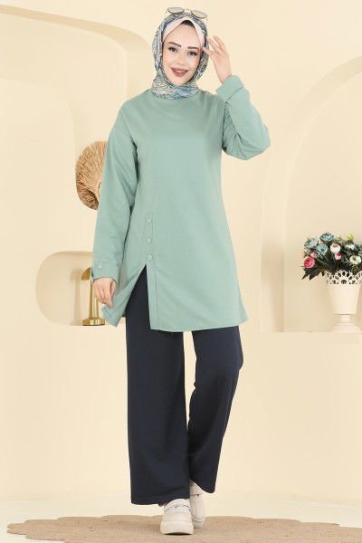 P.L. - طقم أخضر باهت وكحلي PL9181-MS