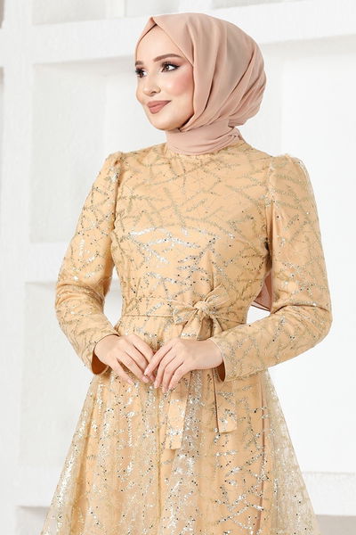 YGS - Dentelle Robe de soirée Numéro de modèle: YGS6421 Or - 334829