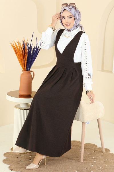 U.K.B.K. - Derin Yaka Balıksırtı Jile 22021UKBK1160-MS Kahve - 414695