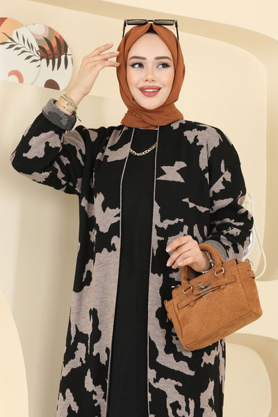 A.Y.D. - Desen Detaylı Elbiseli Takım 2768AYD574-MS Siyah - 418133