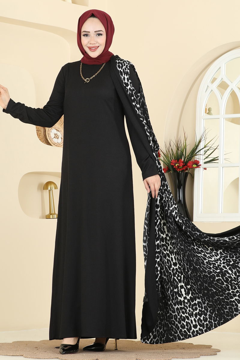 Desenli Bürümcük Yelekli Takım 0350ERK1158-MS Desen 1 Siyah