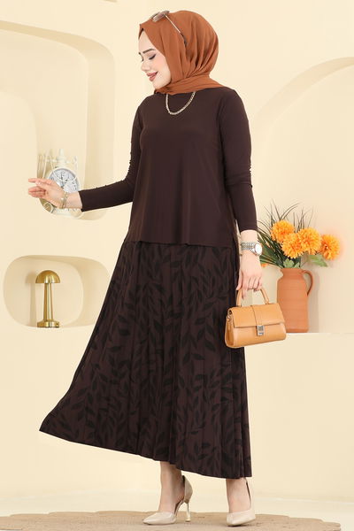 Z.N.N. - Desenli İkili Etek Takım 5580ZNN863-MS Kahve - 428621