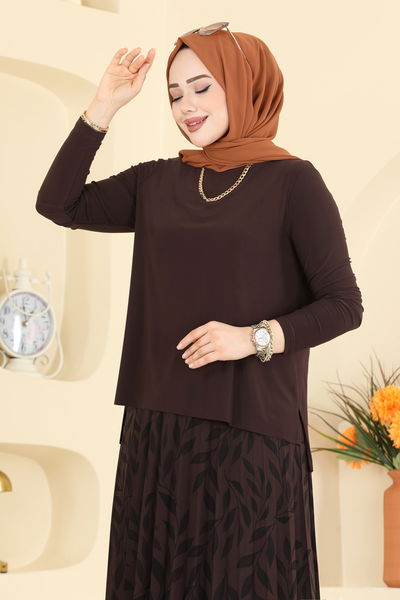 Z.N.N. - Desenli İkili Etek Takım 5580ZNN863-MS Kahve - 428622