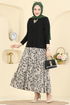 Desenli İkili Etek Takım 5580ZNN863-MS Siyah - Thumbnail