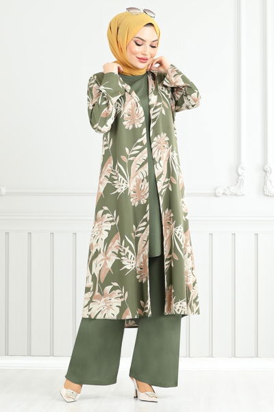 MRV B.G.S. - Desenli Viskon Takım 4030BGS895-M Haki - 352601