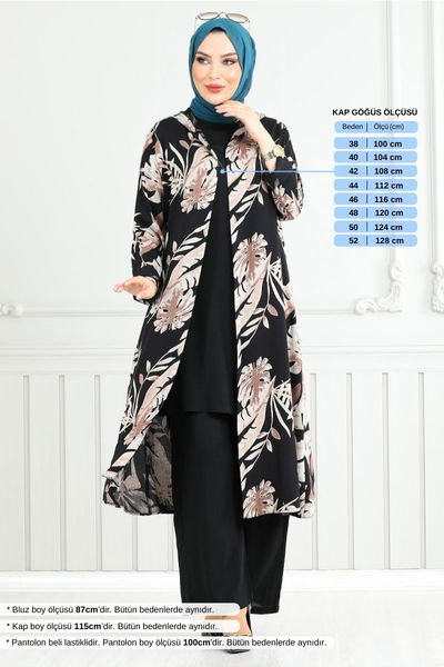 MRV B.G.S. - Desenli Viskon Takım 4030BGS895-M Siyah - 353164