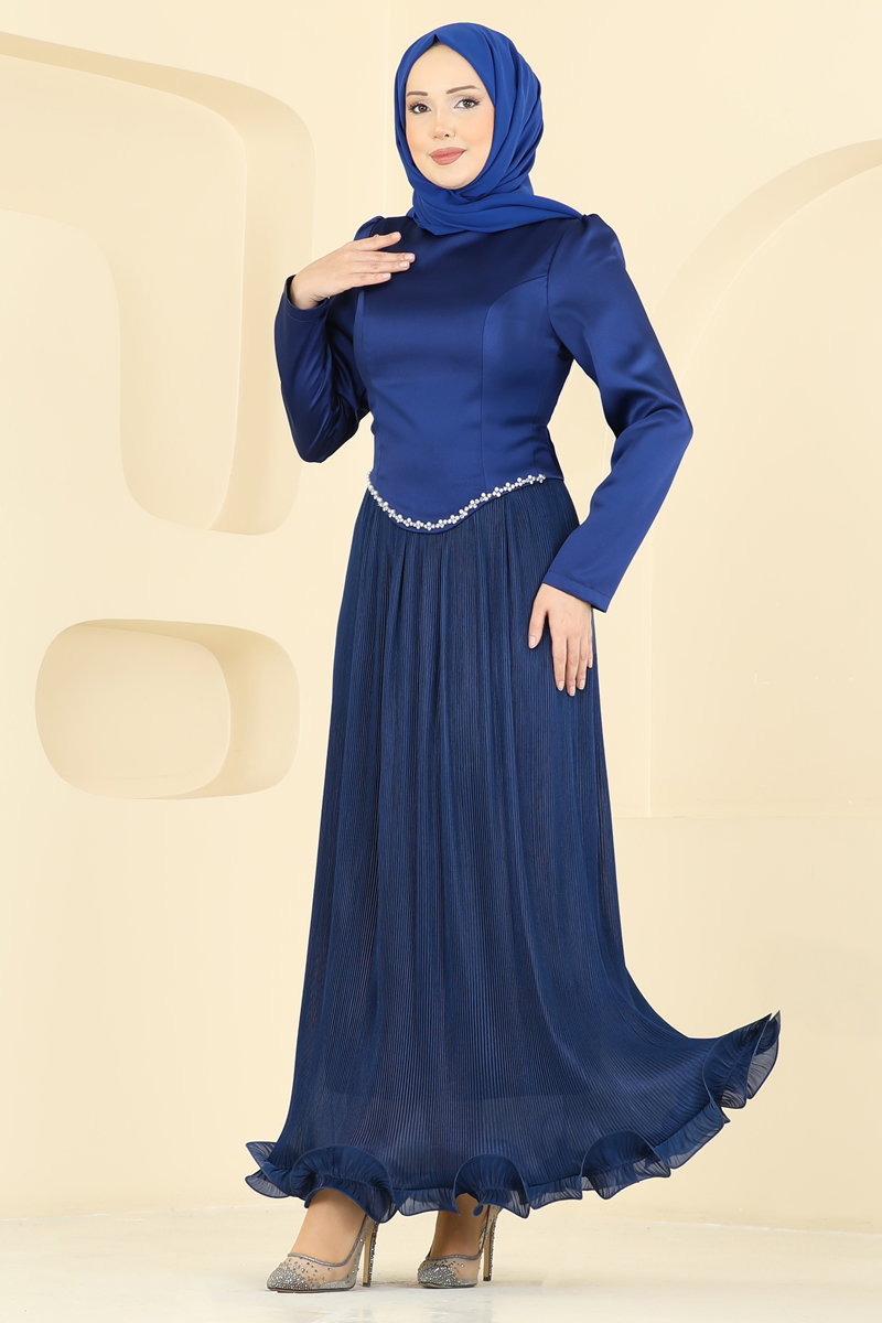 Dökümlü Piliseli Şık Abiye 6281BSK463-MS Laci