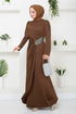 Drapeli Hijab Dress 5026SL890-M Coffee - Thumbnail
