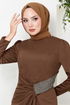 Drapeli Hijab Dress 5026SL890-M Coffee - Thumbnail