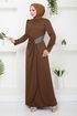 Drapeli Hijab Robe 5026SL890-L Café - Thumbnail