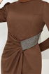 Drapeli Hijab Robe 5026SL890-L Café - Thumbnail