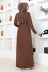 Drapeli The Stone Embroidered Evening dress 5020SL890 Coffee - Thumbnail