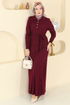Dress 0012MT581-MS Burgundy - Thumbnail