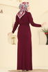 Dress 0012MT581-MS Burgundy - Thumbnail