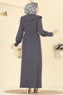 الفستان رمادي غامق 0015UZ662-MS - Thumbnail