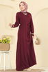Dress 004MT581-MS Burgundy - Thumbnail