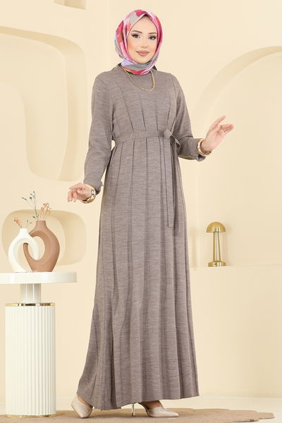 M.T. - الفستان بيج غامق 004MT581-MS - 415289