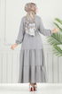 الفستان رمادي 024MR1078-MS - Thumbnail