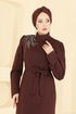 الفستان بني 0846LVA1173-MS - Thumbnail