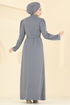 الفستان رمادي 0846LVA1173-MS - Thumbnail