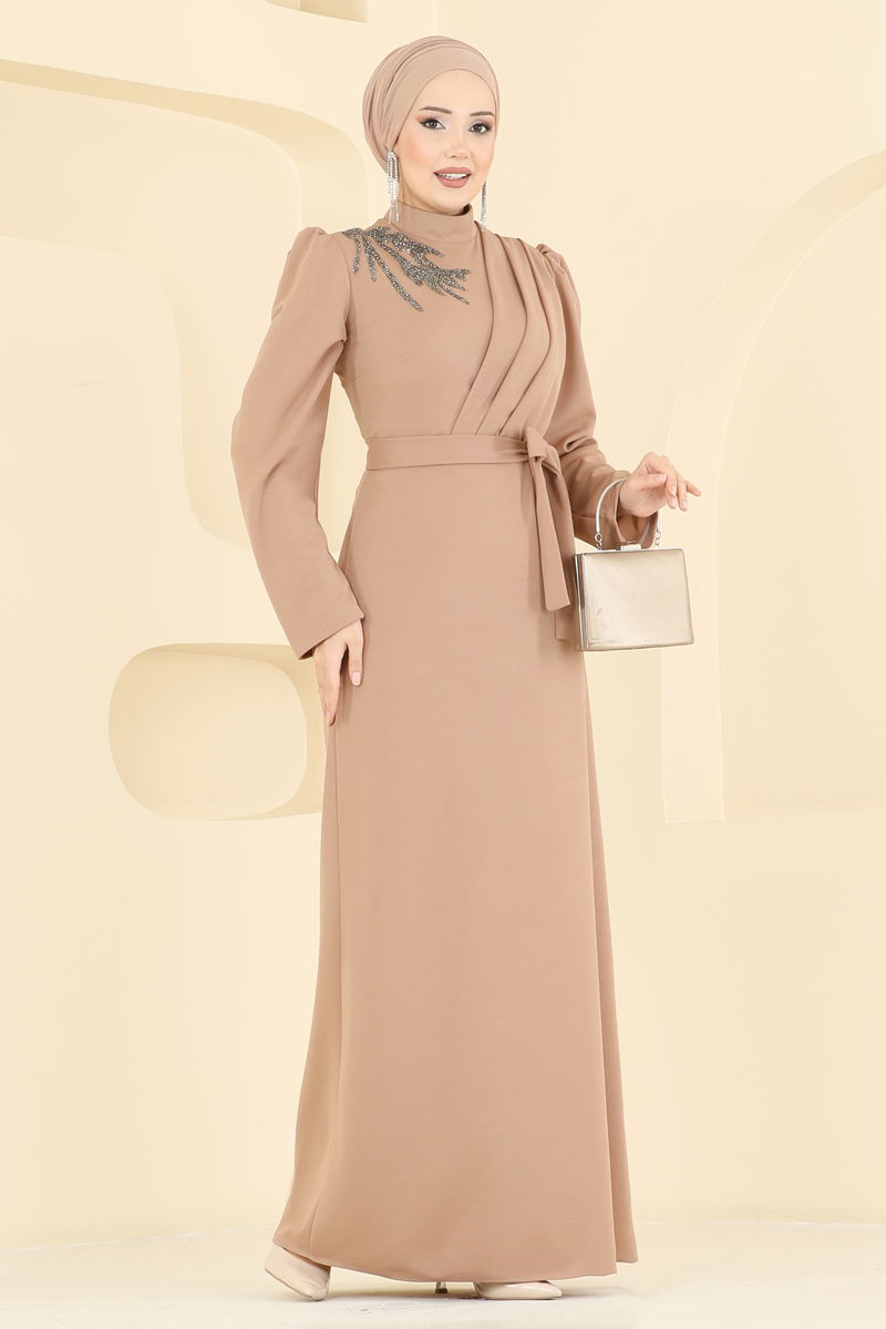 الفستان بيج 0846LVA1173-MS