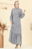 E.R.K. - Dress 1062ERK1158-MS Gray