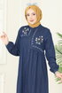 الفستان جينز غامق 106ZNE1011-MS - Thumbnail