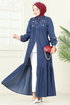 الفستان جينز غامق 108ZNE1011-MS - Thumbnail