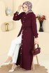 Dress 1163YMC1171-MS Burgundy - Thumbnail