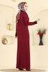 Dress 1357MT581-MS Burgundy - Thumbnail