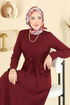 Dress 1404ZNN863-MS Burgundy - Thumbnail