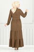 Dress 16162BSK984-M Brown - Thumbnail