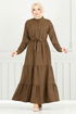 Dress 16162BSK984-M Brown - Thumbnail