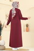 Dress 201OZN1046-MS Burgundy - Thumbnail