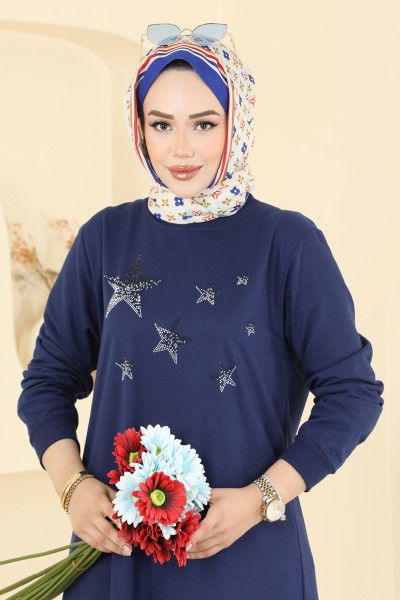 O.Z.N. - Dress 201OZN1046-MS Navy Blue