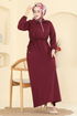 Dress 2029FON792-MS Burgundy - Thumbnail