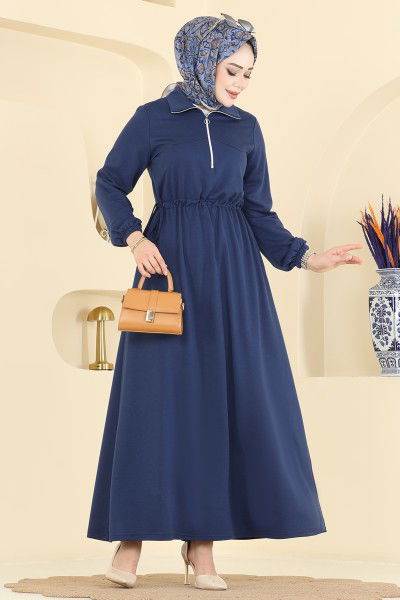 F.O.N. - Dress 2029FON792-MS Navy Blue