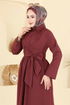 Dress 202ART1138-MS Burgundy - Thumbnail