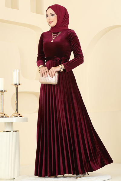 M.E.Y. - Dress 2047MEY846-MS Burgundy - 395961