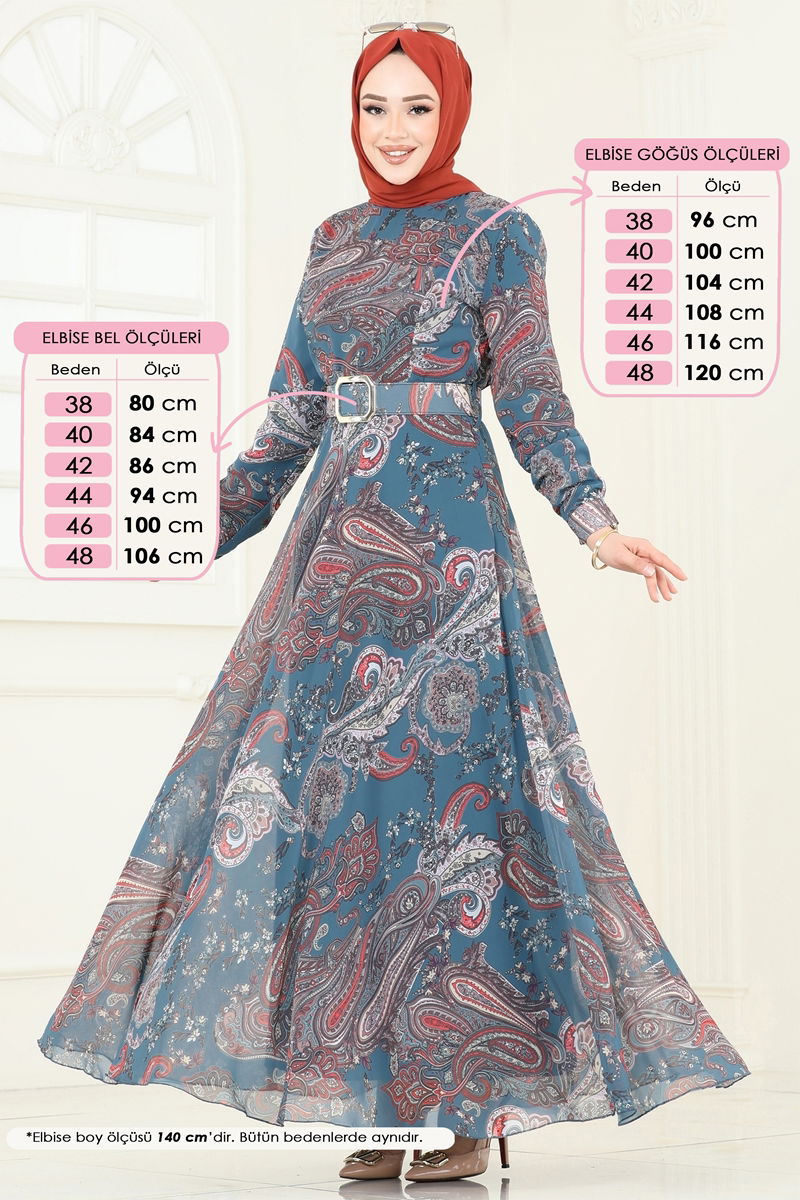 الفستان بترولي 204AL357-MS