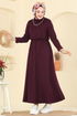 Dress 21201MPR1163-MS Burgundy - Thumbnail