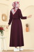 Dress 21201MPR1163-MS Burgundy - Thumbnail