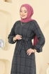 الفستان رمادي غامق 22009UKB139-MS - Thumbnail