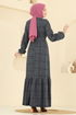 الفستان رمادي غامق 22009UKB139-MS - Thumbnail
