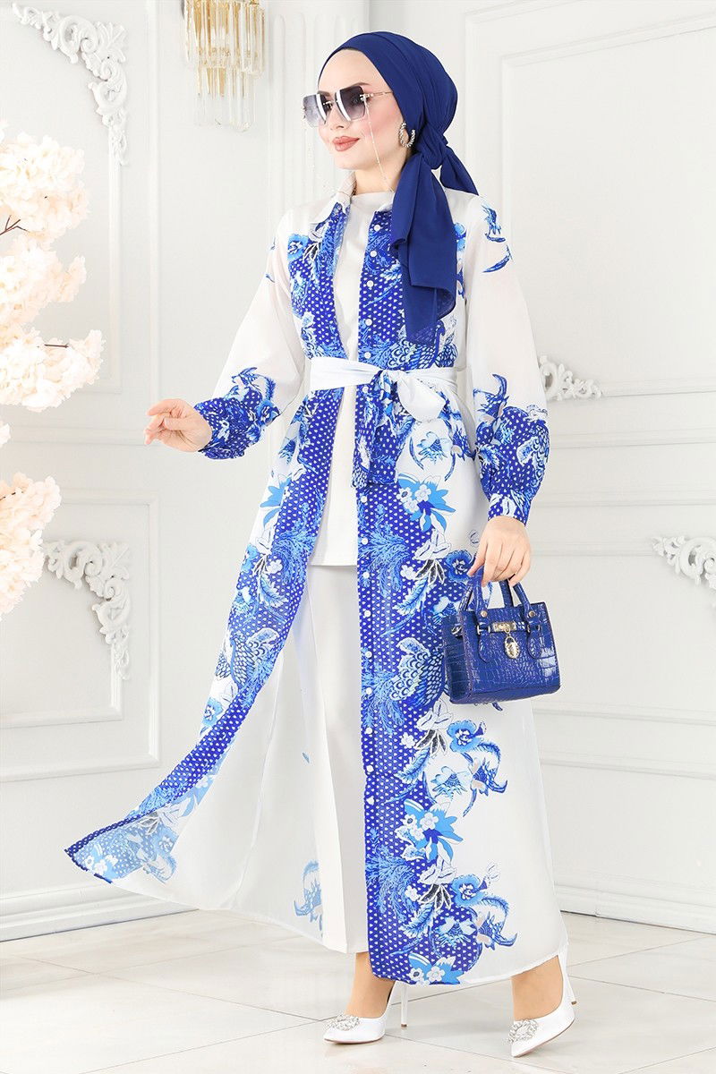 23119JNF844-MS ازرق فستان