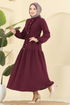 Dress 24004UKB139-MS Burgundy - Thumbnail