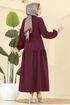Dress 24004UKB139-MS Burgundy - Thumbnail
