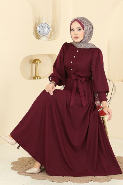U.K.B. - Dress 24007UKB139-MS Burgundy