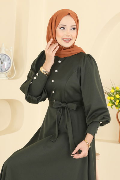 U.K.B. - الفستان اخضر عفني 24007UKB139-MS - 418045