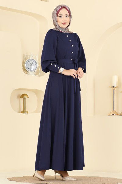 U.K.B. - Dress 24007UKB139-MS Navy Blue
